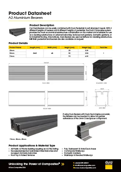 Dura Bearers Product Datasheet Dura Composites