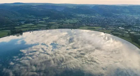 Cheddar Reservoir aerial view